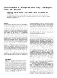 Image of publication Aerosols Emitted in Underground Mine Air by Diesel Engine Fueled with Biodiesel