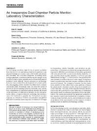 Image of publication An Inexpensive Dual-Chamber Particle Monitor: Laboratory Characterization