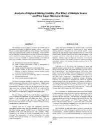 Image of publication Analysis of Highwall Mining Stability - The Effect of Multiple Seams and Prior Auger Mining on Design