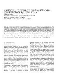 Image of publication Applications of the Point Estimation Method for Stochastic Rock Slope Engineering