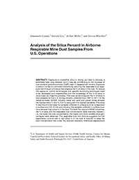 Cover page for Analysis of the Silica Percent in Airborne Respirable Mine Dust Samples from U.S. Operations