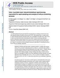 Cover image for A Portable Laser Induced Breakdown Spectroscopy Instrument for Rapid Sampling and Analysis of Silicon-Containing Aerosols