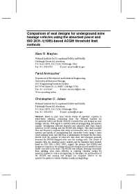 Image of publication Comparison of Seat Designs For Underground Mine Haulage Vehicles Using the Absorbed Power and ISO 2631-1(1985)-Based ACGIH Threshold Limit Methods