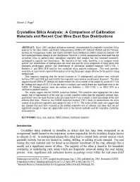 Image of publication Crystalline Silica Analysis: A Comparison of Calibration Materials and Recent Coal Mine Dust Size Distributions