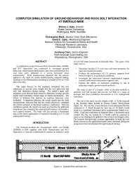 Image of publication Computer Simulation of Ground Behaviour and Rock Bolt Interaction at Emerald Mine