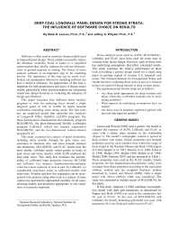 Image of publication Deep Coal Longwall Panel Design for Strong Strata: The Influence of Software Choice on Results