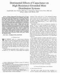 Image of publication Detrimental Effects of Capacitance on High-Resistance-Grounded Mine Distribution Systems