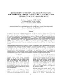 Image of publication Development of Multiple Regression Functions for Performance Prediction of Gob Gas Ventholes for Sealed and Active Longwall Mines