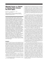 Image of publication Differential Pressure as a Measure of Particulate Matter Emissions from Diesel Engines