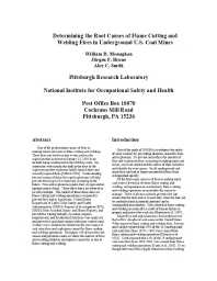 Image of publication Determining the Root Causes of Flame Cutting and Welding Fires in Underground U.S. Coal Mines