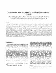 Image of publication Experimental Mine and Laboratory Dust Explosion Research at NIOSH