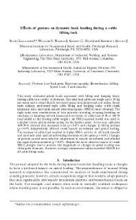 Image of publication Effects of Posture on Dynamic Back Loading During a Cable Lifting Task