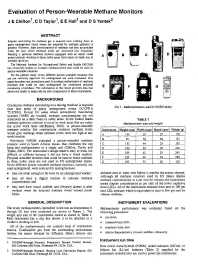 Image of publication Evaluation of Person-Wearable Methane Monitors