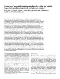 Image of publication Evaluation of Sequential Extraction Procedures for Soluble and Insoluble Hexavalent Chromium Compounds in Workplace Air Samples