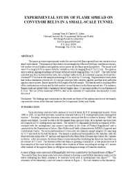 Image of publication Experimental Study of Flame Spread on Conveyor Belts in a Small-scale Tunnel