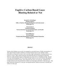 Image of publication Fugitive Carbon-Based Gases: Blasting Related or Not