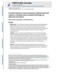 Cover page for Formative Research to Reduce Mine Worker Respirable Silica Dust Exposure: A Feasibility Study to Integrate Technology into Behavioral Interventions