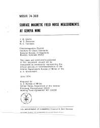 Image of publication Surface Magnetic Field Noise Measurements at Geneva Mine