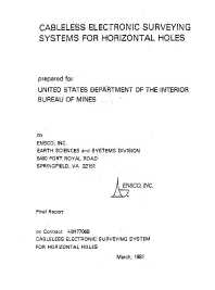 Image of publication Cableless Electronic Surveying Systems for Horizontal Holes