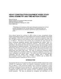 Image of publication Heavy Construction Equipment Noise Study Using Dosimetry and Time-Motion Studies