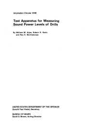 Image of publication Test Apparatus for Measuring Sound Power Levels of Drills