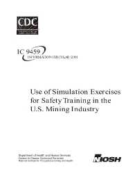 Image of publication Use of Simulation Exercises for Safety Training in the U.S. Mining Industry