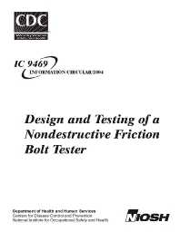 Image of publication Design and Testing of a Nondestructive Friction Bolt Tester