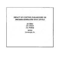Image of publication Impact of Control Parameters on Shearer-Generated Dust Levels