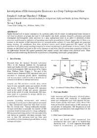 Image of publication Investigation of Electromagnetic Emissions in a Deep Underground Mine