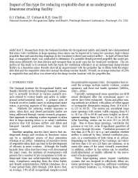 Image of publication Impact of Fan Type for Reducing Respirable Dust at an Underground Limestone Crushing Facility