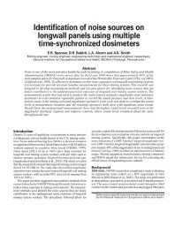 Image of publication Identification of Noise Sources on Longwall Panels Using Multiple Time-Synchronized Dosimeters