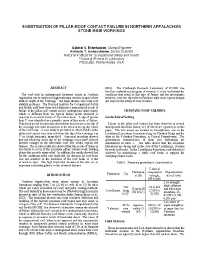 Image of publication Investigation of Pillar-Roof Contact Failure in Northern Appalachian Stone Mine Workings