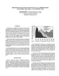 Image of publication The Introduction of Roof Bolting to U.S. Underground Coal Mines (1948-1960): A Cautionary Tale