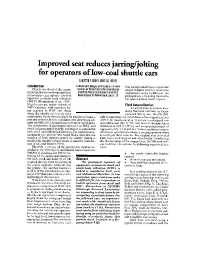 Image of publication Improved Seat Reduces Jarring/Jolting for Operators of Low-Coal Shuttle Cars