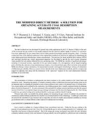 Image of publication The Modified Direct Method: A Solution for Obtaining Accurate Coal Desorption Measurements