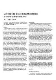 Image of publication Methods to Determine the Status of Mine Atmospheres - an Overview