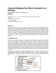 Image of publication Numerical Modeling of Paste Sills in Underhand Cut & Fill Stopes