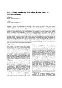 Image of publication Near Real Time Monitoring of Diesel Particulate Matter in Underground Mines