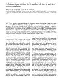 Image of publication Predicting Methane Emissions from Longer Longwall Faces by Analysis of Emission Contributors