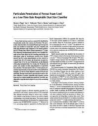 Image of publication Particulate Penetration of Porous Foam Used as a Low Flow Rate Respirable Dust Size Classifier