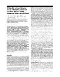 Image of publication Relationship Between Elemental Carbon, Total Carbon, and Diesel Particulate Matter in Several Underground Metal/nonmetal Mines