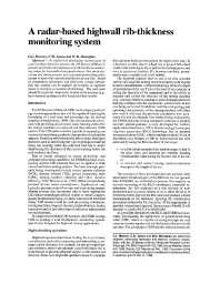 Image of publication A Radar-based Highwall Rib-Thickness Monitoring System