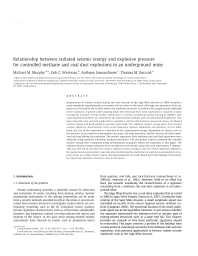 Image of publication Relationship Between Radiated Seismic Energy and Explosive Pressure for Controlled Methane and Coal Dust Explosions in an Underground Mine