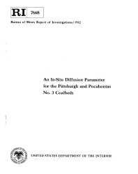 Image of publication An In-Situ Diffusion Parameter for the Pittsburgh and Pocahontas No. 3 Coalbeds