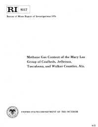 Image of publication Methane Gas Content of the Mary Lee Group of Coalbeds, Jefferson, Tuscaloosa, and Walker Counties, Ala.