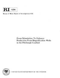 Image of publication Foam Stimulation To Enhance Production From Degasification Wells in the Pittsburgh Coalbed