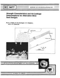 Image of publication Strength Characteristics and Air-Leakage Determinations for Alternative Mine Seal Designs