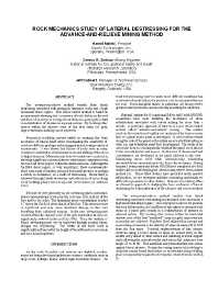 Image of publication Rock Mechanics Study of Lateral Destressing for the Advance-and-Relieve Mining Method