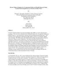 Image of publication Recent National Institute for Occupational Safety and Health Research Using Ground Penetrating Radar for Detection of Mine Voids