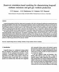 Image of publication Reservoir Simulation-Based Modeling for Characterizing Longwall Methane Emissions and Gob Gas Venthole Production